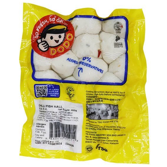 COOKED CHILLI FISH BALL(LARGE)-450G