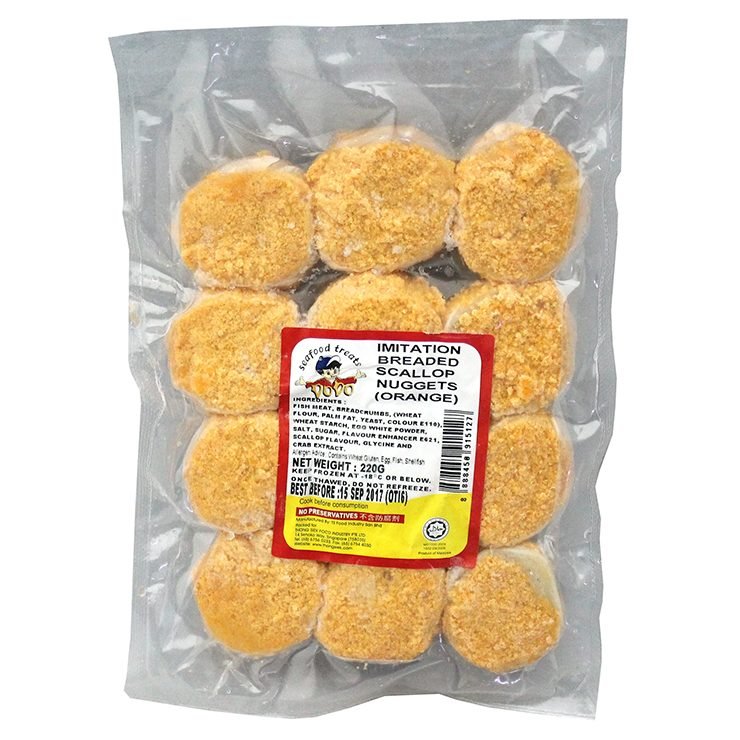 DODO IMITATION BREADED SCALLOP NUGGETS-220G